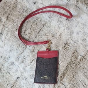 Coach Signature ID lanyard